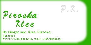 piroska klee business card